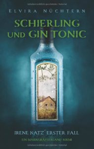 Buchcover mit Ginflasche, Elvira Nüchtern Schierling und Gin tonic